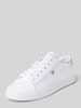 Tommy Hilfiger Lage sneakers met metallic garnering bij de hiel Wit