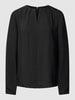 Calvin Klein Womenswear Bluse mit V-Ausschnitt Modell 'METAL BAR' Black