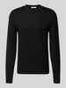 SELECTED HOMME Regular fit gebreide pullover van puur katoen, model 'RAVI' Zwart