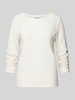 Tom Tailor Denim Shaped fit sweatshirt met structuur en 3/4-mouwen Offwhite