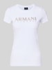 Armani Exchange slim fit T-shirt met labelprint Wit