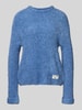 ICHI Regular fit pullover met wol, model 'Larisa' Rookblauw