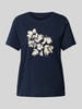 Tom Tailor T-shirt z kwiatowym nadrukiem Granatowy
