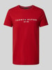 Tommy Hilfiger T-Shirt mit Label-Print Dunkelrot
