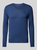 Polo Ralph Lauren Wollen pullover met logostitching Rookblauw