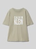 Calvin Klein Jeans T-Shirt mit Label-Print Beige