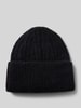 American Vintage Beanie mit Strukturmuster und Alpaka-Anteil Modell 'EAST' Black