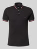 Tommy Hilfiger Slim Fit Poloshirt mit Logo-Stitching Black