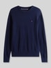 Tommy Hilfiger Sweter o kroju regular fit z mieszanki bawełny i kaszmiru Granatowy