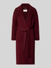 Milano Italy Płaszcz z wełny z kołnierzem z połami Bordowy