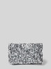 Abro Lederclutch mit Paillettenbesatz Silber