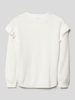 Mango Strickpullover mit Rüschen Modell 'GABY' Offwhite