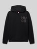 HUGO Hoodie mit Label-Print Black