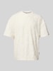 CARLO COLUCCI Loose fit T-shirt met opstaande kraag Offwhite