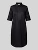 Christian Berg Woman Knielanges Hemdblusenkleid mit verdeckter Knopfleiste Black