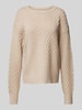 FREE/QUENT Oversized gebreide pullover met structuurmotief, model 'SATURN' Taupe