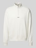 HUGO Sweatshirt mit Troyer-Kragen Modell "Durty" Offwhite