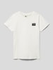 Garcia T-Shirt mit Label-Patch Weiß