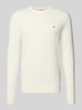 Tommy Hilfiger Regular Fit Strickpullover aus Baumwoll-Kaschmir-Mix Offwhite
