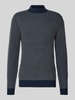 Blend Gebreide pullover met ribboorden Donkerblauw