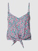 Only Top met all-over motief, model 'LIFE' Lichtblauw