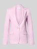 MANGO Slim Fit Blazer aus Leinen mit Pattentaschen Modell 'BORELI' Rosa