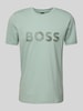 BOSS Green T-shirt met logoprint en ronde hals Mintgroen