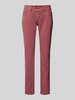 Buena Vista Slim fit jeans met asymmetrische knoopsluiting, model 'Malibu' Rood