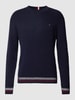 Tommy Hilfiger Strickpullover mit Logo-Stitching Modell 'SHADOW' Marine