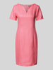 WHITE LABEL Knielanges Kleid mit V-Ausschnitt Pink