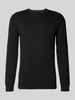 Tom Tailor Regular Fit Strickpullover aus reiner Baumwolle mit Rundhalsausschnitt Black