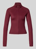 Gina Tricot Slim fit sweatjack met opstaande kraag, model 'Yoga' Bordeaux
