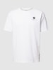 Knowledge Cotton Apparel T-shirt met motiefstitching Offwhite