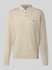 Fynch-Hatton Strickpullover mit Polokragen und Knopfleiste Beige