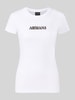 Armani Exchange Slim Fit T-Shirt aus Baumwolle Weiss