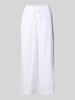 Soyaconcept Straight Leg Leinenhose mit Tunnelzug Modell 'Ina' Weiss