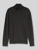 Tom Tailor Rollkragenpullover mit Feinstrickstruktur Dunkelgrau