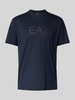 EA7 Emporio Armani T-shirt met labelprint Donkerblauw