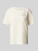 Jake*s Casual T-shirt met motiefstitching Offwhite