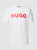 HUGO T-shirt met labelopschrift, model 'DULIVIO' Wit