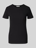 Christian Berg Woman T-Shirt in Ripp-Optik mit Rundhalsausschnitt Black
