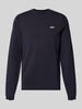 BOSS Green sweter w kroju regular fit z czystej bawełny model 'KN_Ever-X' Granatowy