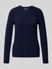 Polo Ralph Lauren Gebreide pullover van een mix van wol en kasjmier, model 'JULIANNA' Marineblauw