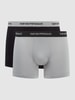 Emporio Armani Trunks aus Baumwoll-Mix mit elastischem Logo-Bund Black