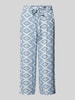 Only Wide leg stoffen broek met strikceintuur, model 'NOVA LIFE CROP' Ecru