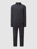 bugatti Sweatjacke und Lounge-Hose im Set Dunkelgrau meliert