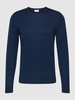 CK Calvin Klein Gebreide pullover met ribboorden Marineblauw