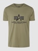 Alpha Industries T-shirt z nadrukiem z logo Oliwkowy
