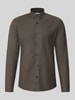 Lindbergh Regular Fit Freizeithemd aus Baumwoll-Mix Modell 'Oxford' Anthrazit
