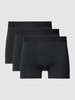 Knowledge Cotton Apparel Boxershort met elastische band in een set van 3 stuks Zwart